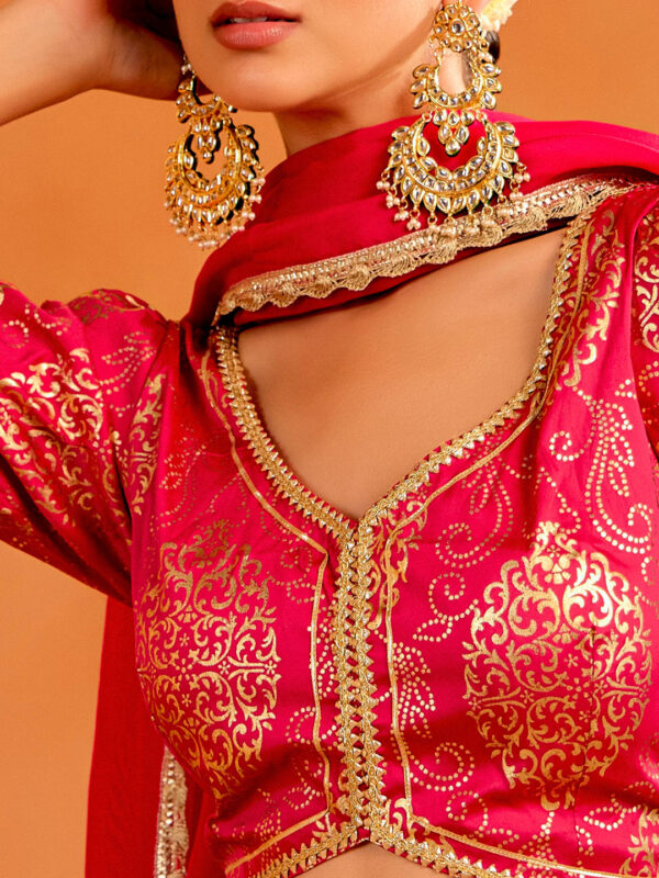 Festive Kalidaar Lehenga with Blouse and Dupatta - Image 5