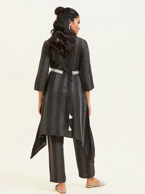 Black Yarn-Dyed Mirror Work Co-ord Set - Image 4
